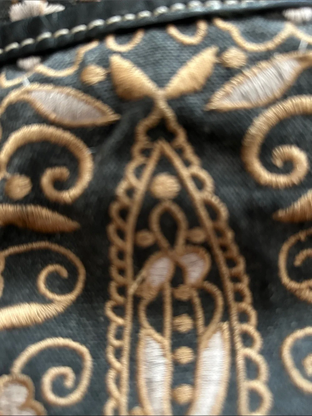 Patricia Nash Black and Gold Embroidered Satchel - Picture 11 of 11